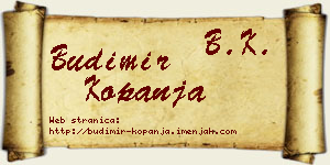 Budimir Kopanja vizit kartica